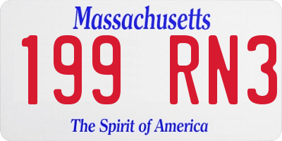 MA license plate 199RN3