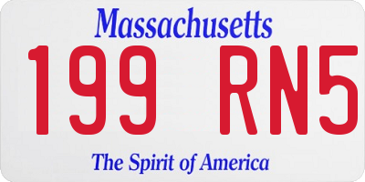 MA license plate 199RN5