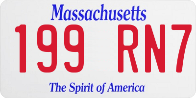 MA license plate 199RN7