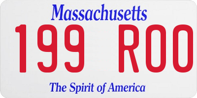 MA license plate 199RO0