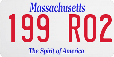 MA license plate 199RO2