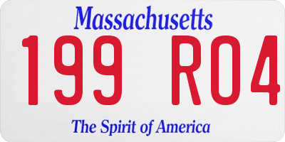MA license plate 199RO4