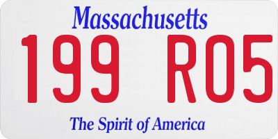 MA license plate 199RO5