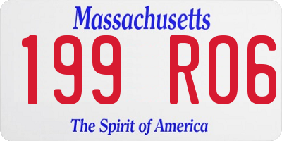 MA license plate 199RO6