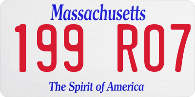 MA license plate 199RO7