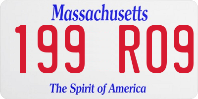 MA license plate 199RO9