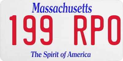 MA license plate 199RP0
