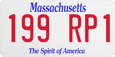 MA license plate 199RP1