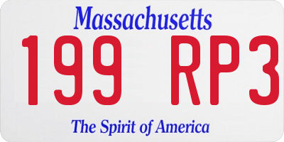 MA license plate 199RP3