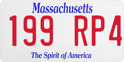 MA license plate 199RP4