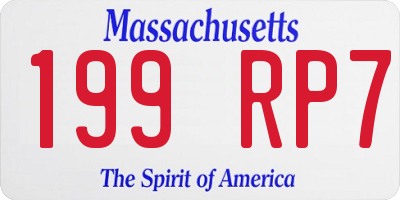 MA license plate 199RP7