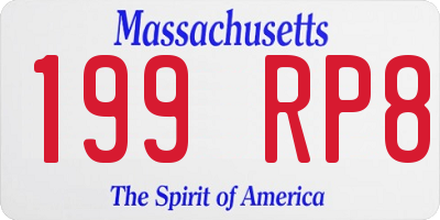MA license plate 199RP8