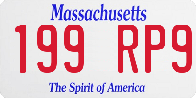 MA license plate 199RP9