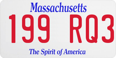 MA license plate 199RQ3