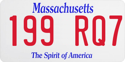 MA license plate 199RQ7