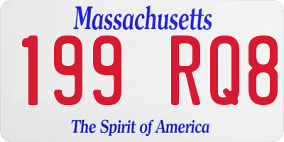 MA license plate 199RQ8
