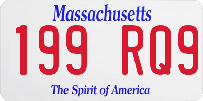 MA license plate 199RQ9