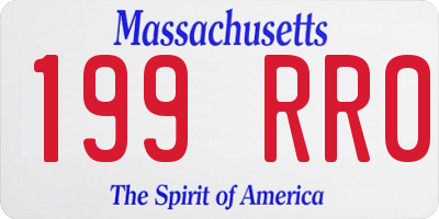 MA license plate 199RR0