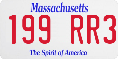 MA license plate 199RR3