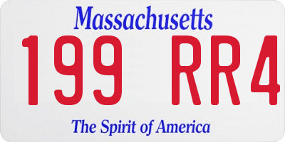 MA license plate 199RR4