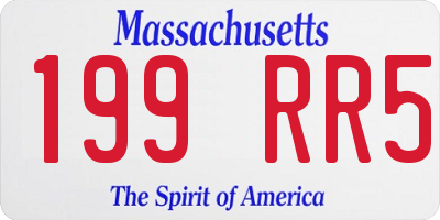 MA license plate 199RR5
