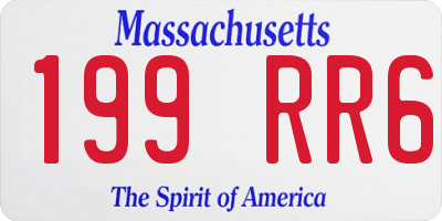 MA license plate 199RR6
