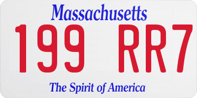 MA license plate 199RR7