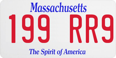 MA license plate 199RR9