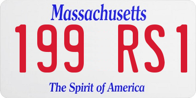 MA license plate 199RS1