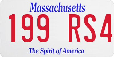 MA license plate 199RS4