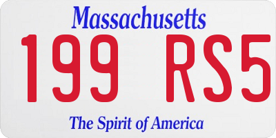 MA license plate 199RS5