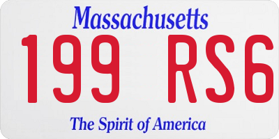 MA license plate 199RS6