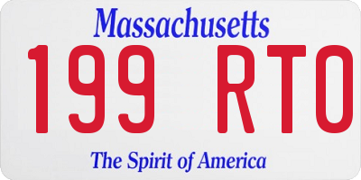 MA license plate 199RT0