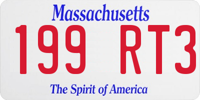 MA license plate 199RT3