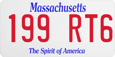 MA license plate 199RT6