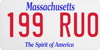MA license plate 199RU0