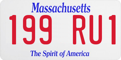 MA license plate 199RU1