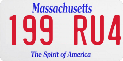 MA license plate 199RU4