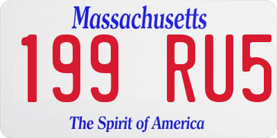 MA license plate 199RU5