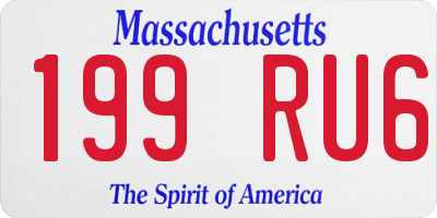 MA license plate 199RU6
