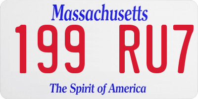 MA license plate 199RU7