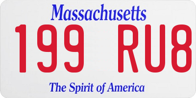MA license plate 199RU8