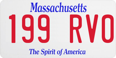 MA license plate 199RV0