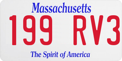 MA license plate 199RV3