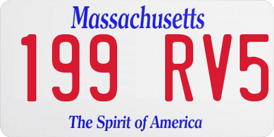MA license plate 199RV5