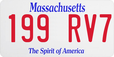 MA license plate 199RV7