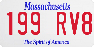 MA license plate 199RV8