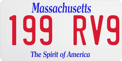 MA license plate 199RV9