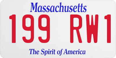 MA license plate 199RW1