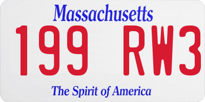 MA license plate 199RW3